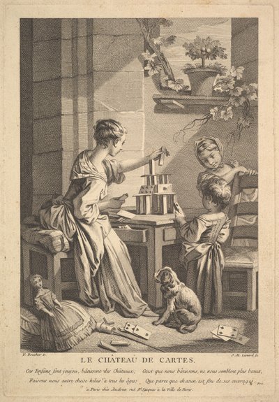 Kaartenhuis door Jean Michel Liotard