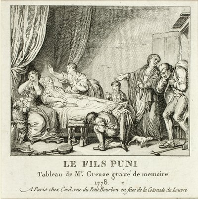 De gestrafte zoon door Jean Michel Moreau