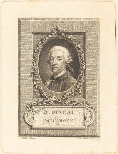 D. Pineau, Beeldhouwer door Jean Michel Moreau after Pierre Paul Merelle