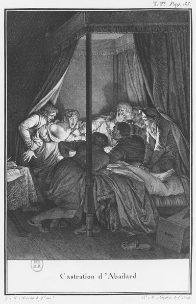 Het castreren van Abelard, illustratie uit 