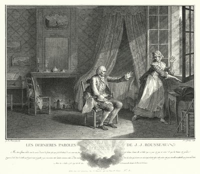 De laatste woorden van Jean-Jacques Rousseau door Jean Michel the Younger Moreau