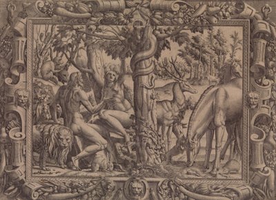 De verleiding van Eva, 1535-55 door Jean Mignon