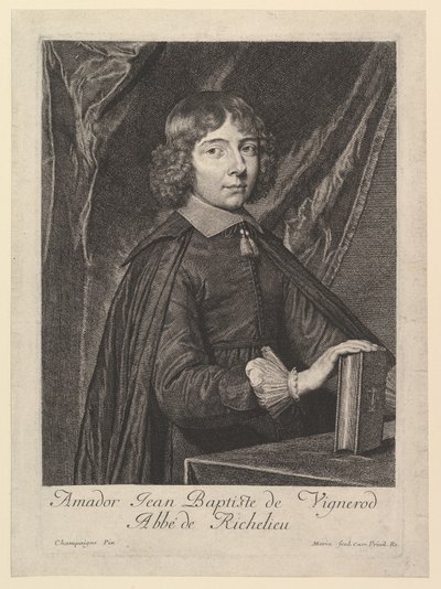 Amador Jean-Baptiste de Vignerod, abt van Richelieu door Jean Morin