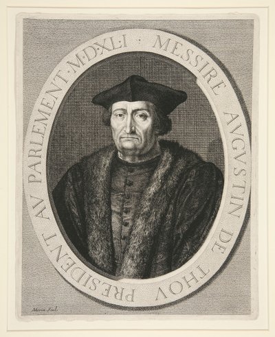 Augustin de Thou, President van het Parlement van Parijs van 1535 tot 1544 door Jean Morin
