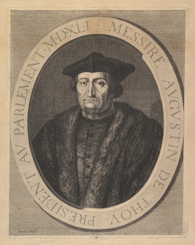 Augustin de Thou, president van het Parlement door Jean Morin