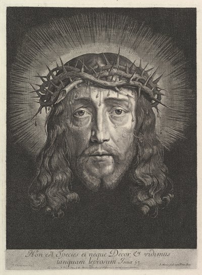 Het Heilige Gezicht met Doornenkroon, groot formaat door Jean Morin