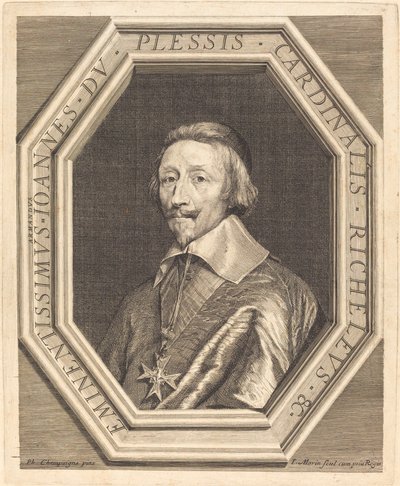 Kardinaal Richelieu door Jean Morin after Philippe de Champaigne