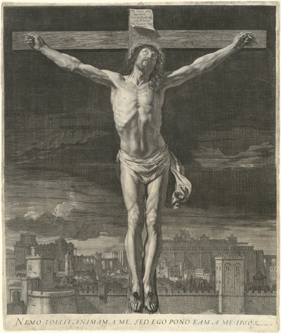 Christus stervend aan het kruis door Jean Morin, after Philippe de Champaigne