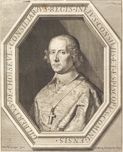 Gilbert de Choiseul du Plessis Praslin door Jean Morin after Philippe de Champaigne