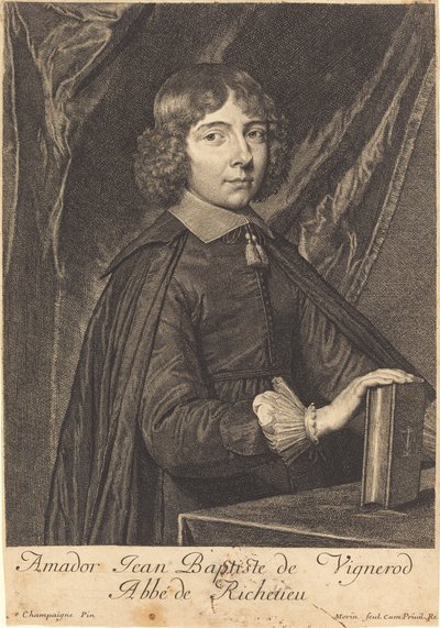 Jean Baptiste Amidor Vignerod door Jean Morin after Philippe de Champaigne