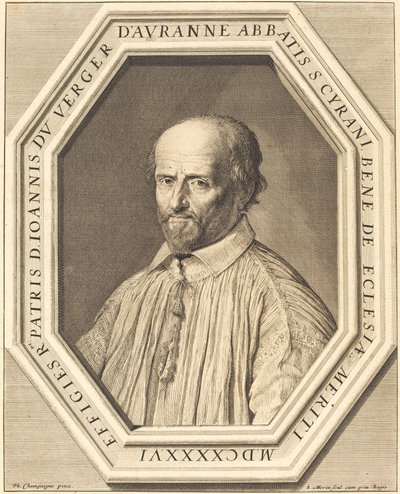 Jean Verger de Hauranne door Jean Morin after Philippe de Champaigne
