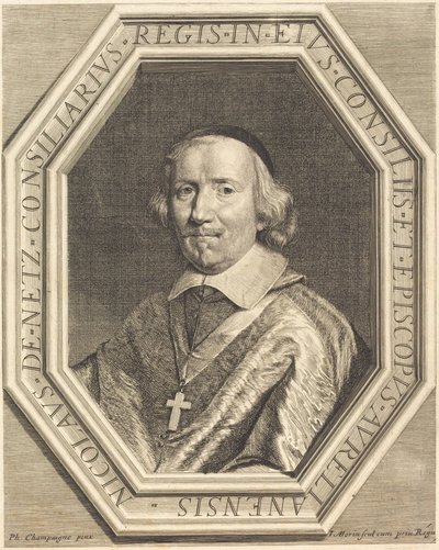 Nicolas de Netz door Jean Morin after Philippe de Champaigne