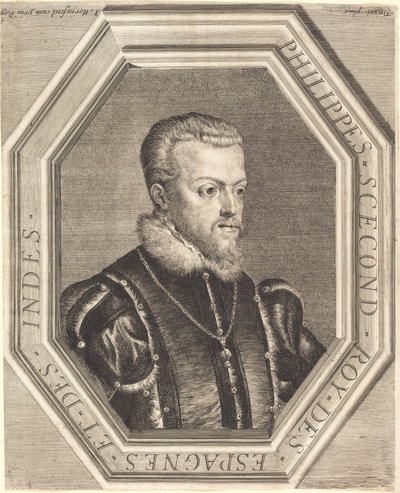 Filips II, Koning van Spanje door Jean Morin after Titian