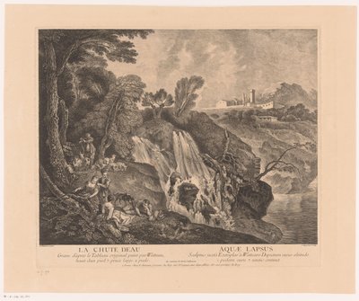 Rustende figuren bij een waterval door Jean Moyreau