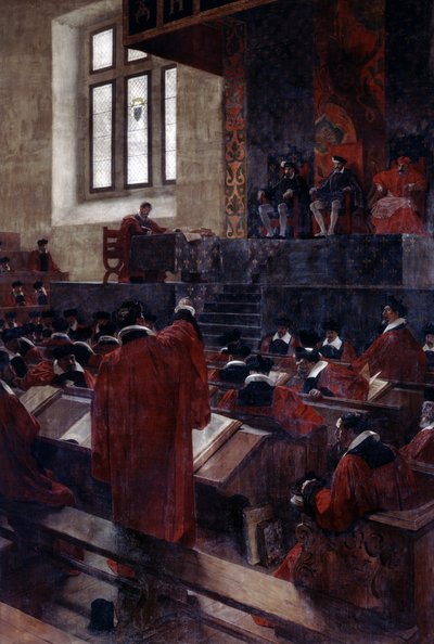 Anne du Bourg en Hendrik II in het Parlement van Parijs, 10 juni 1559 door Jean Paul Laurens