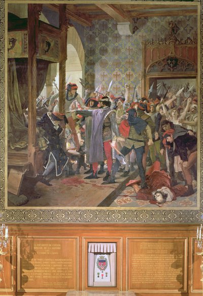 Etienne Marcel beschermt de Dauphin tegen de menigte in 1358 door Jean Paul Laurens