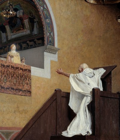 Sint Johannes Chrysostomus en de keizerin Eudoxia (detail) door Jean Paul Laurens