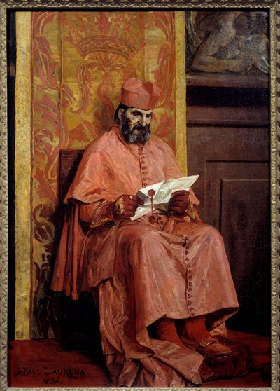 De kardinaal. Schilderij door Jean Paul Laurens (1838-1921) door Jean Paul Laurens