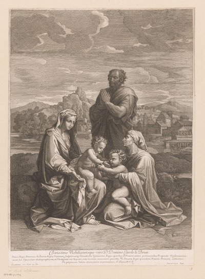 Heilige Familie met Elisabet en Johannes door Jean Pesne