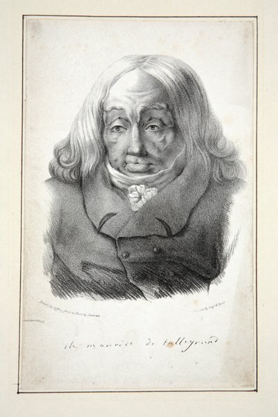 Portret van Talleyrand, 79 jaar oud, uitgegeven 1835 (gravure) door Jean Pierre (after) Dantan