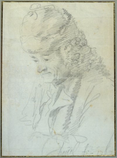Voltaire op hoge leeftijd door Jean Pierre Houel