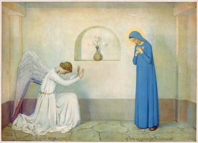 Aankondiging aan de Maagd (gravure, circa 1920) door Jean Pierre Laurens