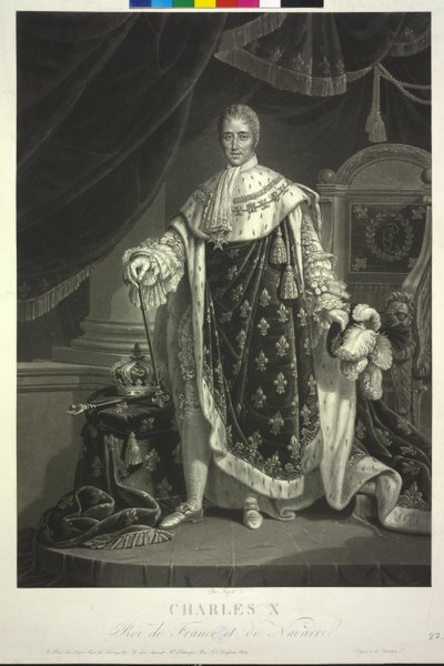 Koning van Frankrijk Charles X. door Jean Pierre Marie Jazet