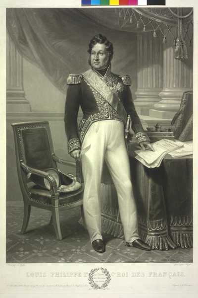 Koning van de Fransen Louis Philipp door Jean Pierre Marie Jazet