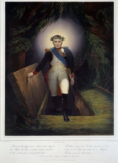 Portret van Napoleon I van zijn graf door Jean Pierre Marie Jazet