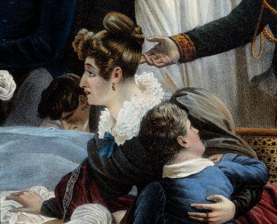 De dood van Napoleon, 5/05/1821 op Sint-Helena (detail) door Jean Pierre Marie Jazet