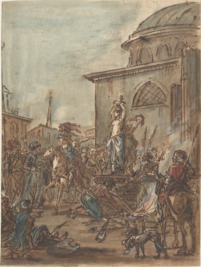 Olindo en Sophronia Gered door Clorinda door Jean Pierre Norblin
