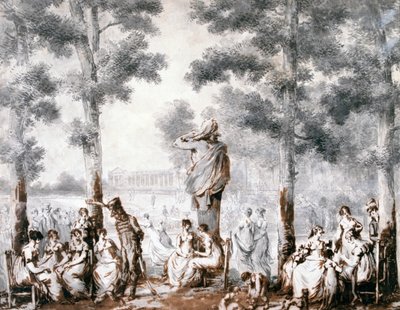 Het terras van de Tuilerieën, 1807 door Jean Pierre Norblin de La Gourdaine