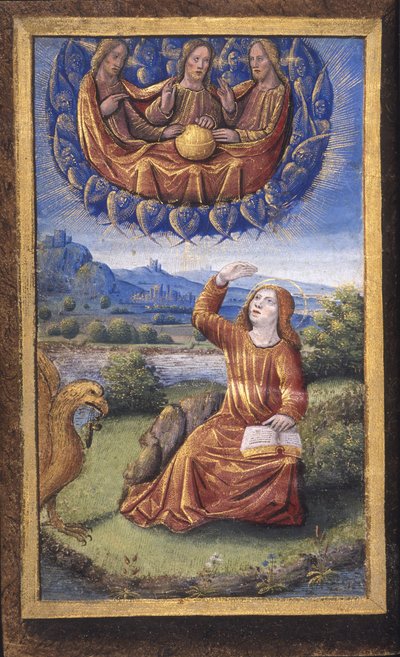 De Heilige Drie-eenheid uit Lettres bâtardes, ca. 1490-1510 door Jean Poyet