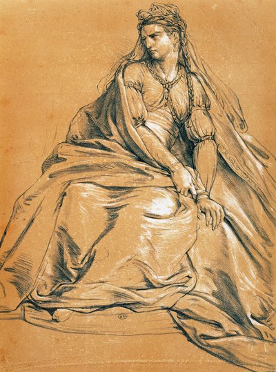 De actrice Adrienne Lecouvreur (1692-1730) in de titelrol van Andromaque, door Jean Racine (1639-1699) door Jean Racine