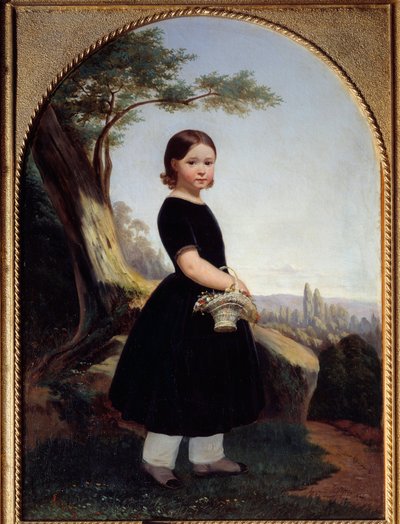 Portret van een klein meisje (Esther Debost) door Jean Raymond Hippolyte Lazerges