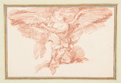 Knielende gevleugelde figuur met een kroon door Jean Robert Ango