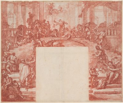 Christus reinigt de tempel (naar Luca Giordano) door Jean Robert Ango after Luca Giordano