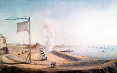 Uitzicht op het kamp van Boulogne-sur-Mer: Napoleon observeert de Engelse vloot door Jean Rodolphe Gautier