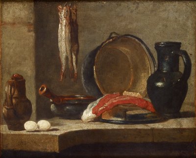 Stilleven van keukengerei, ca. 1733-1734 door Jean Baptiste Simeon Chardin