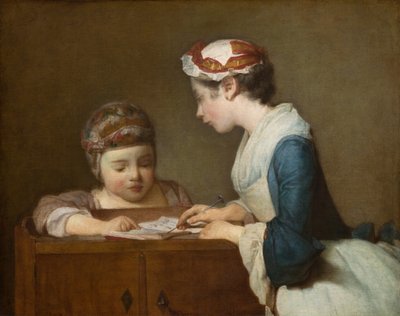 De kleine schooljuffrouw, na 1740 door Jean Baptiste Simeon Chardin