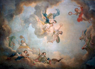 Plafond van de speelkamer van Marie Antoinette, Kasteel van Fontainebleau door Jean Simon Berthelemy