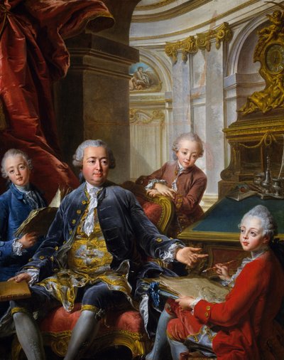 Monsieur Carre de Cande met zijn drie zonen door Jean Valade