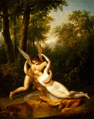 Cupido en Psyche door Jean Victor Bertin