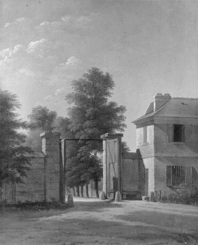 Ingang van het park bij Saint-Cloud door Jean Victor Bertin