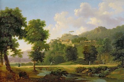 Landschap met een ruiter, ca. 1808-10 door Jean Victor Bertin