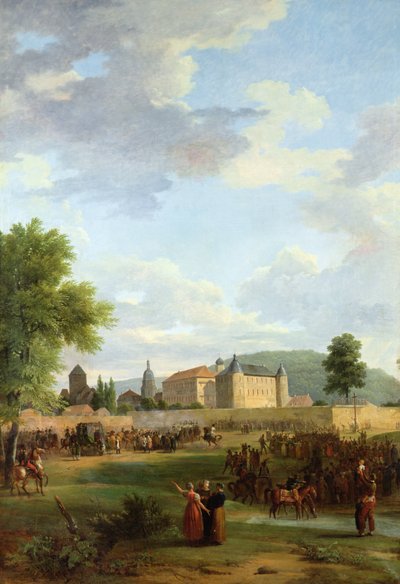 Napoleon ontvangen in Ettlingen door Karel Frederik Groothertog van Baden door Jean Victor Bertin