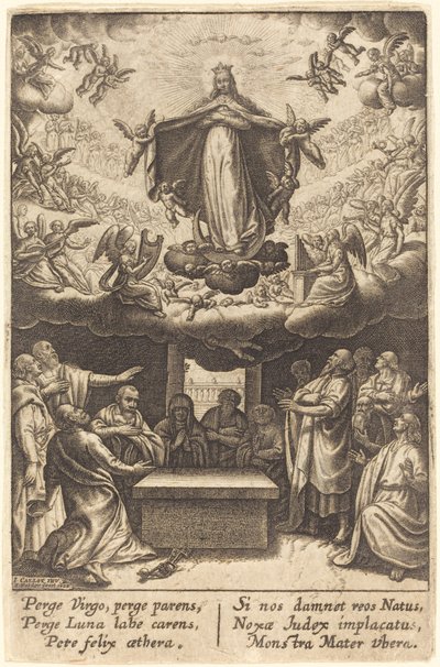 De tenhemelopneming van de Maagd door Jean Waldor after Jacques Callot