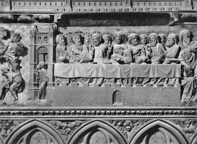Kathedraal, interieur, koorscherm, het Laatste Avondmaal, ca. 1340-51 door Jean and Jean Le Boutellier Ravy