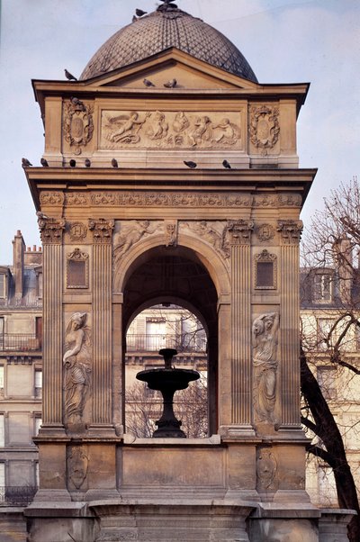 Architectuur: uitzicht op de fontein van de Onschuldigen door Jean and Lescot Pierre Goujon