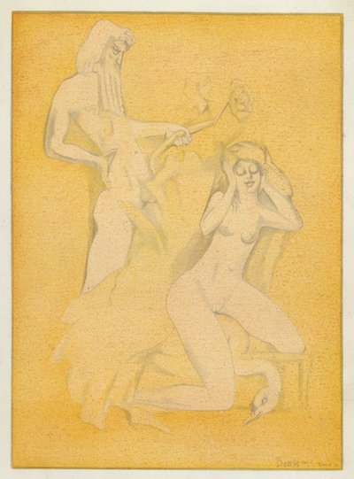 De liefdesboeken van Ovidius: De schone Leda, die door de goddelijke overspelige werd verleid door Jean de Bosschere